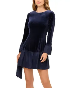 Мини-Платье, выполненное в смешанной технике Adrianna Papell, синий