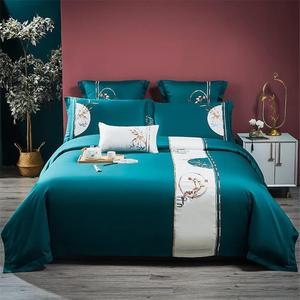 SkiPdr Комплект постельного белья винтажный хлопковый с вышивкой