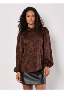 Блузка на пуговицах ANIMAL PRINT SELF STRIPE Apricot, оранжевый