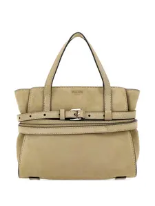Сумка-тоут из замши с пряжкой Tie Me Moschino, бежевый