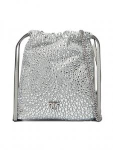 Вечерняя сумка PINKO Slouchy Coulisse Baby AI 25-26 PCPL 105409 A2WF, серебряныйfarben
