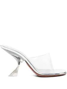 Босоножки Taylor Glass Slipper на каблуке 90 мм Amina Muaddi, белый