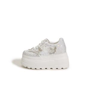 Milan love song Легкие дышащие повседневные туфли с низким верхом, увеличивающие рост, женские, белые