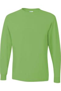 Футболка JERZEES Dri-Power с длинным рукавом 50/50, цвет kiwi