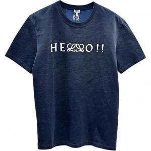 LOEWE Футболка мужская Marine Blue Crew Neck Moderate