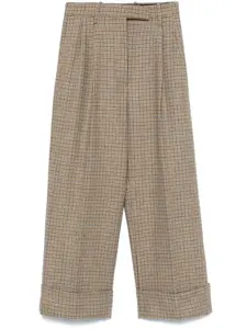 Твидовые брюки Cheviot в клетку Ginclub THOM BROWNE, коричневый