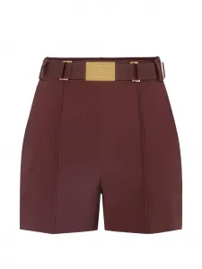 Шорты с поясом Elisabetta Franchi, коричневый