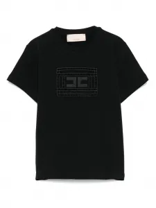 Футболка с монограммой Elisabetta Franchi La Mia Bambina, черный