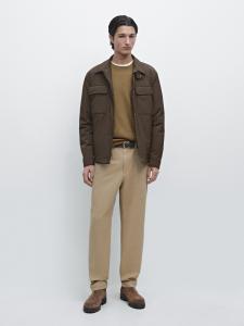 Брюки jogger из хлопковой смеси Massimo Dutti, ochre