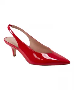 Женские лодочки Labela на шпильке-рюмочке с ремешком на пятке Marc Fisher, красный