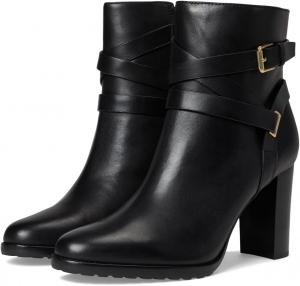 Ботинки Lauren Ralph Lauren Collins Burnished Leather Bootie Heel, черный
