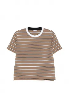 Полосатая футболка Brunello Cucinelli, коричневый