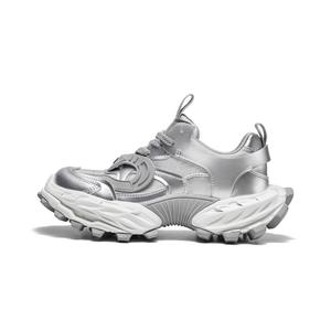 Женские кроссовки с амортизацией, износостойкие, дышащие, увеличивающие рост. Низкие, массивные CHERYKALLY, Space Silver