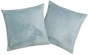 Декоративная подушка для дома "Джиль", из очень мягкого и приятного флиса, чехлы без наполнителя, 2 шт My home 50х50 см, цвет eisblau + unifarben