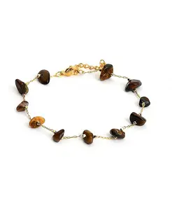 Женский браслет на лодыжку с цепочкой из камней Sohi, brown