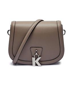 Кожаная сумка-мессенджер k/lock Karl Lagerfeld, коричневый