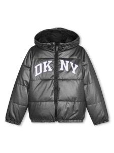 Dkny Kids двусторонняя куртка-пуховик с логотипом, черный