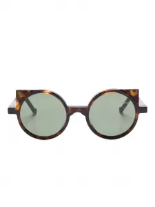 Солнцезащитные очки в круглой оправе из черепахового панциря XL0012 VAVA Eyewear, коричневый