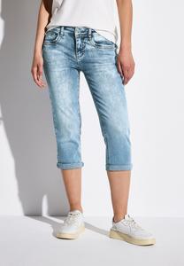 Джинсовые шорты 3/4 MIT GLITZER-DETAIL Street One, синий