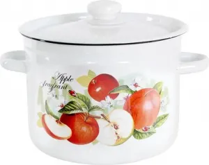 Кастрюля с крышкой, 5,5 л, фруктовый декор, эмаль Toro