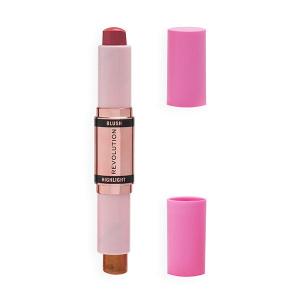 Хайлайтер и румяна в стике REVOLUTION Blush & Highlight, Flushing pink