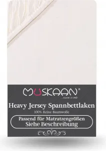 Простыня на резинке из плотного джерси 140x200 см - 160x220 см + 40 см с пружинным блоком, 160 г/м², натуральная Müskaan