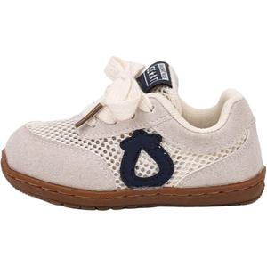 Нескользящие, противоударные и дышащие низкие детские туфли для младенцев и малышей QINUOSHU, бежевый