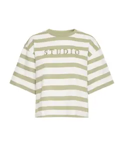 Футболка в полоску Ichi, зеленый