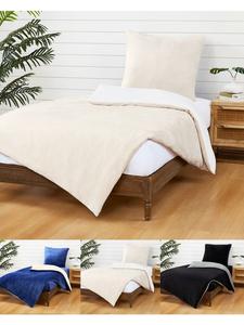 Jack Комплект постельного белья из плюшевого флиса, 2 предмета, двусторонний, 135x200 см, двухцветный (кремовый/белый)