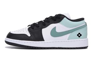 Jordan Баскетбольные кроссовки Air 1 Cherry Blossom Milk Green с низким верхом, нескользящие, мужские, бело-зеленые