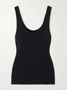 Майка из эластичного трикотажа из смеси лиоцелла и органического хлопка Another Tomorrow, черный