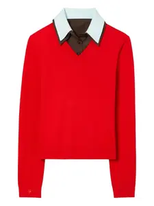 Многослойный вязаный топ Tory Burch, красный