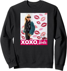 Толстовка с надписью «Барби: День святого Валентина XOXO Барби целует» Barbie, черный