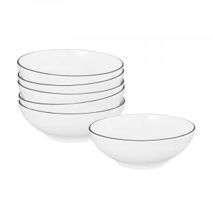 Набор десертных тарелок Lido Black Line, 6 предметов Seltmann Weiden, белый черный