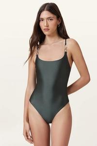 Цельный купальник Talaria Allsaints, зеленый