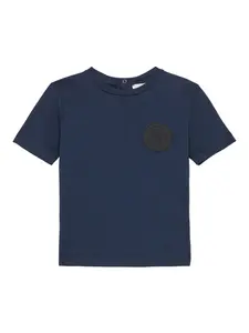 Футболка с нашивкой-логотипом Roberto Cavalli Junior, синий