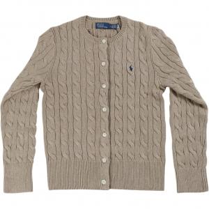 Пони вышитый вязаный кардиган Polo Ralph Lauren, светло-серый