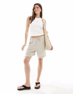 Льняные шорты JJXX в кремовую полоску