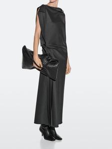 Большая плетеная сумка-сэтчел из кожи наппа Massimo Dutti, black