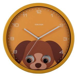Настенные часы Karlsson Peekaboo Dog, 5x31x5 см, желтый