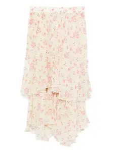 Ярусная юбка с цветочным принтом STYLAND, нейтральный