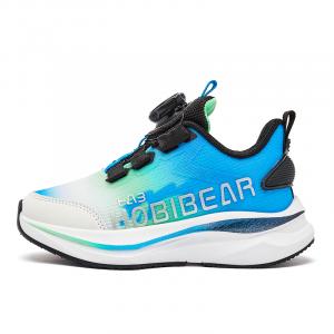 Противоскользящие, амортизирующие, износостойкие детские баскетбольные кроссовки для детей HOBIBEAR, белый/синий