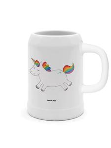 Кружка для пива Unicorn Happy без слов, белая Mr. & Mrs. Panda