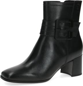 Женские ботильоны на шнуровке с каблуком Caprice, Black Black Nappa