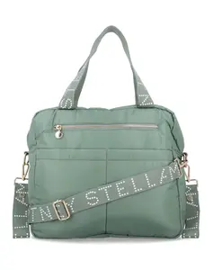 Современная нейлоновая сумка-тоут с золотистыми деталями. Stella Mccartney, зеленый
