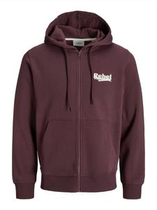 Толстовка с капюшоном на молнии JJ Rebel JREBRAKIM, Wine Red