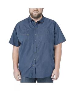 Мужская спортивная рубашка с коротким рукавом для больших и высоких людей, не мнется KingSize, синий