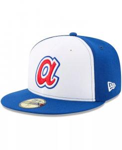 Мужская белая шляпа Royal Atlanta Braves Cooperstown Collection 59FIFTY Fitted Hat New Era