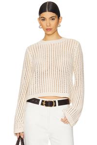 Вязаный свитер с рюшами Frame, alabaster