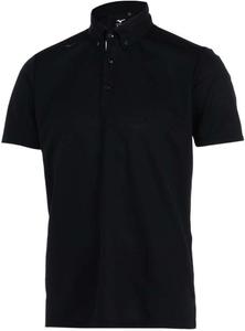 Мужская поло-рубашка MIZUNO Pure Hyper с коротким рукавом, влагоотводящая, быстросохнущая, подходит для спорта, гольфа и повседневной носки, антибактериальная, устойчивая к запахам и пятнам (E2JAB090), черный